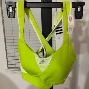 Neon green Adidas sports bra